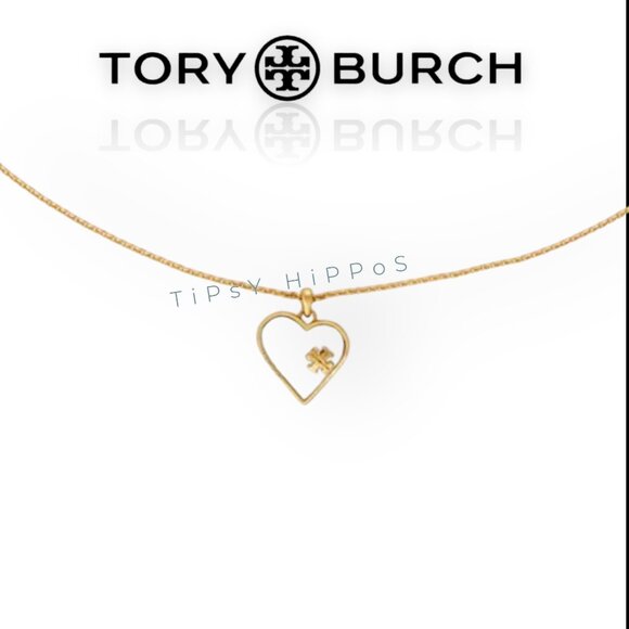 Tory Burch Mother of Pearl HeartEarrings & Necklace - Picture 5 of 7